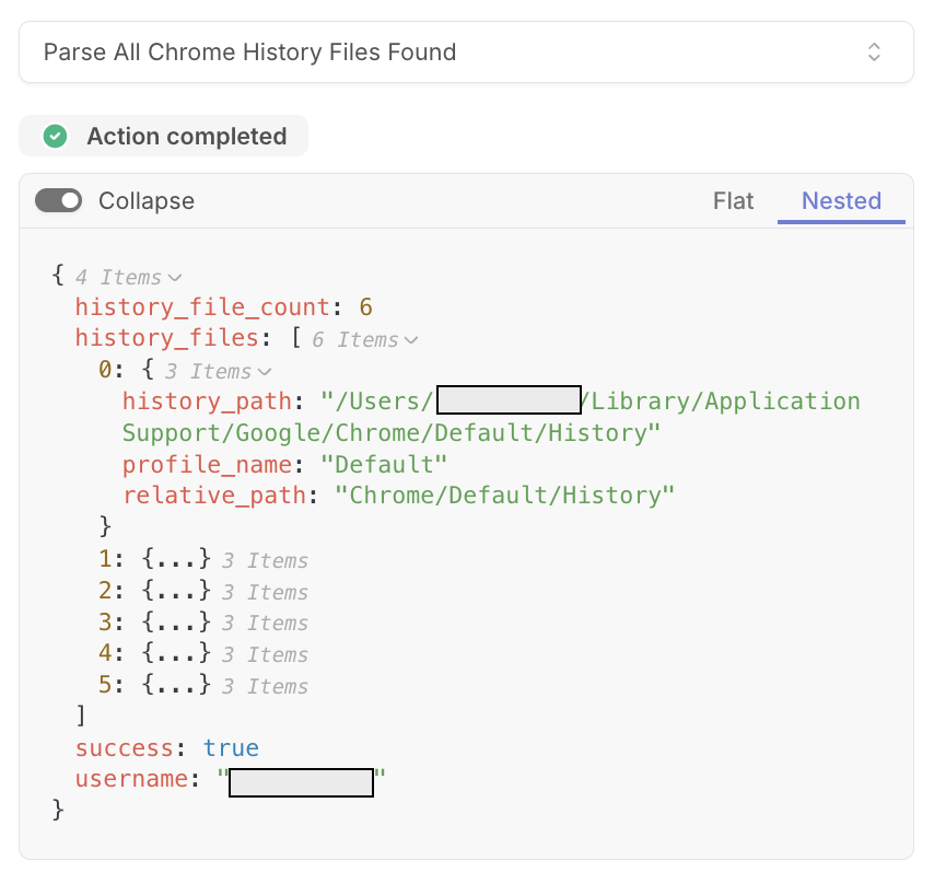 parse chrome history files
