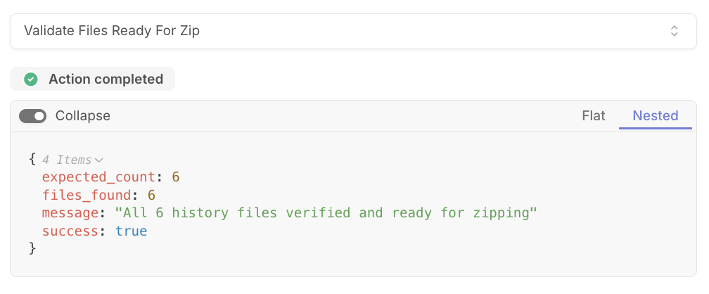 validate files ready for zip